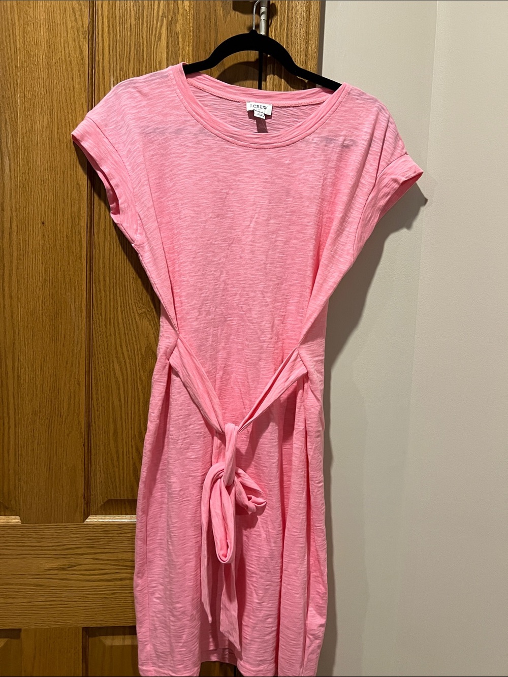 J. Crew Pink Mini Dress with Tie Waist